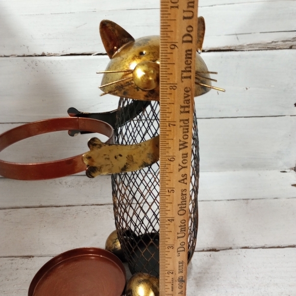 Collectible Metal Kitty Cat Wine Bottle Holder Cork Storage Vino Cage. - Picture 7 of 9